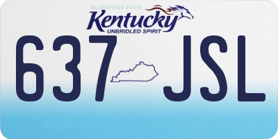 KY license plate 637JSL