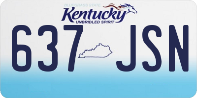 KY license plate 637JSN