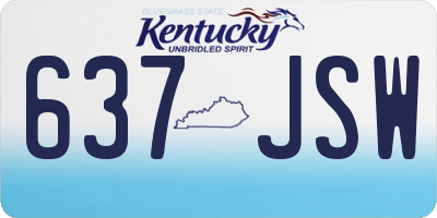 KY license plate 637JSW