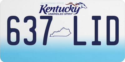 KY license plate 637LID