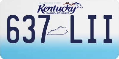 KY license plate 637LII