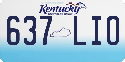 KY license plate 637LIO