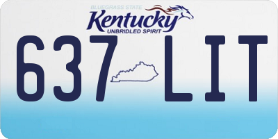 KY license plate 637LIT
