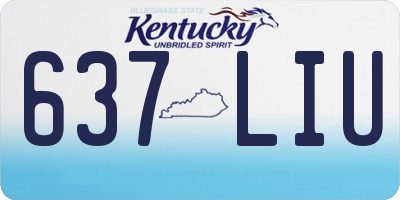 KY license plate 637LIU