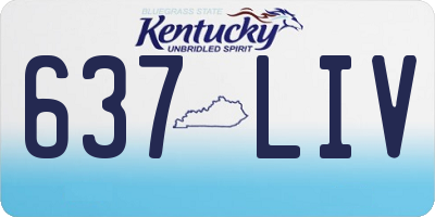 KY license plate 637LIV