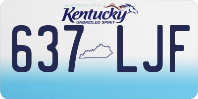 KY license plate 637LJF