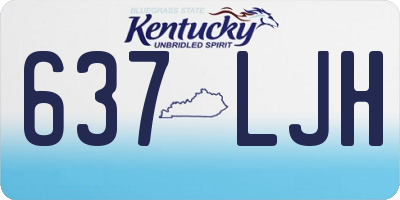 KY license plate 637LJH