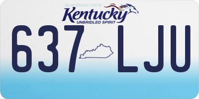 KY license plate 637LJU