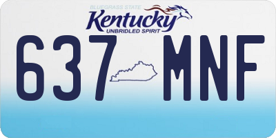 KY license plate 637MNF