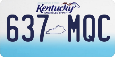 KY license plate 637MQC