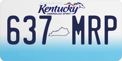 KY license plate 637MRP