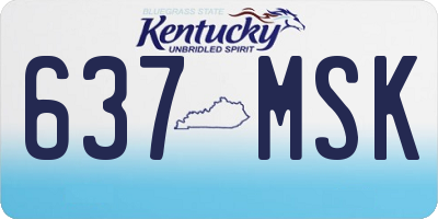 KY license plate 637MSK