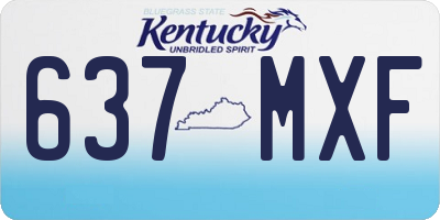 KY license plate 637MXF