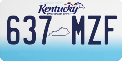 KY license plate 637MZF