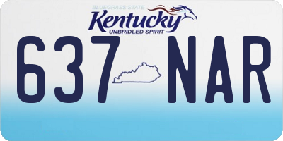 KY license plate 637NAR