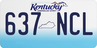 KY license plate 637NCL