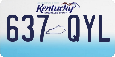 KY license plate 637QYL