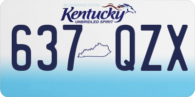 KY license plate 637QZX