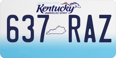 KY license plate 637RAZ