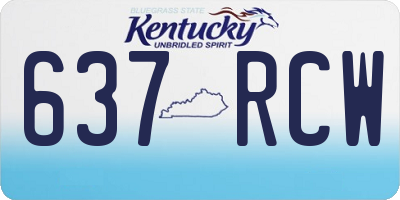 KY license plate 637RCW