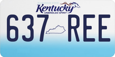 KY license plate 637REE