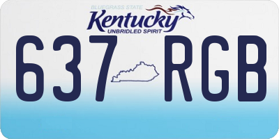 KY license plate 637RGB