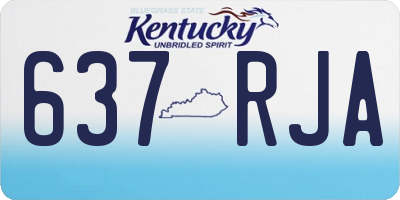 KY license plate 637RJA