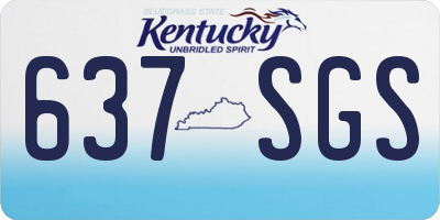 KY license plate 637SGS