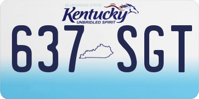 KY license plate 637SGT