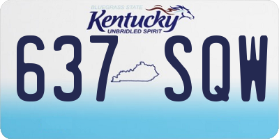 KY license plate 637SQW
