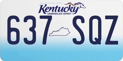 KY license plate 637SQZ