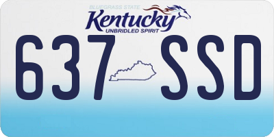 KY license plate 637SSD