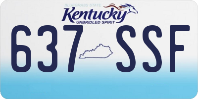 KY license plate 637SSF