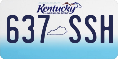 KY license plate 637SSH