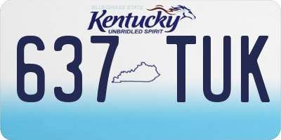 KY license plate 637TUK