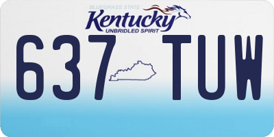 KY license plate 637TUW