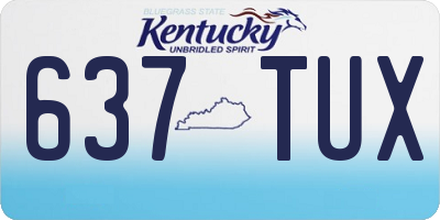 KY license plate 637TUX