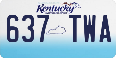 KY license plate 637TWA