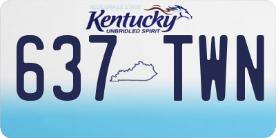 KY license plate 637TWN