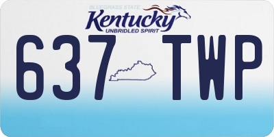 KY license plate 637TWP