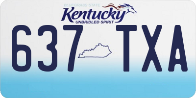 KY license plate 637TXA