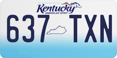 KY license plate 637TXN