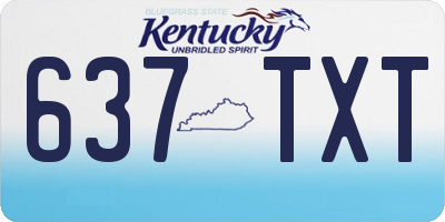 KY license plate 637TXT