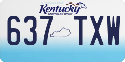 KY license plate 637TXW