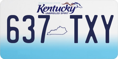 KY license plate 637TXY