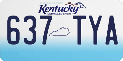 KY license plate 637TYA
