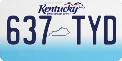 KY license plate 637TYD