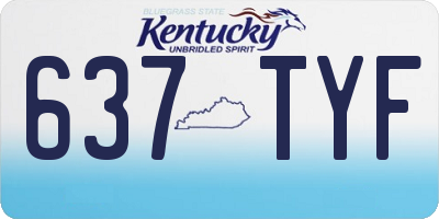 KY license plate 637TYF
