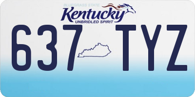 KY license plate 637TYZ