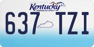 KY license plate 637TZI